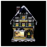 Hubrig Volkskunst GmbH Winterkinder Winterhaus - Zuckerbäckerei 15 cm elektrisch beleuchtet