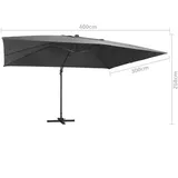 vidaXL Ampelschirm 400 x 300 cm Anthrazit