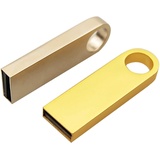 Pendrive, USB-Stick, Metall, 32 GB, 64 GB, 128 GB, externer Speicher, wasserdicht, PC LAPTOP NOTEBOOC AUTO A001 (32 GB, Gold)