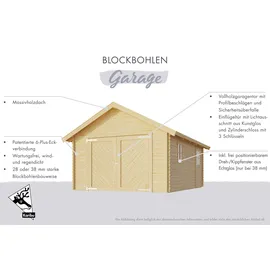 Karibu Garage Stephan 3,38 x 4,89 m beige inkl. Seitenwand