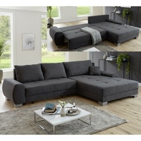 Ecksofa Schlafsofa Indigo anthrazit mit Bettfunktion Bettkasten Universalaufbau