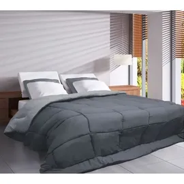 poyet motte made in france Warme Mikrofaser-Bettdecke, Stahl und Silber, 140 x 200 cm – Grau