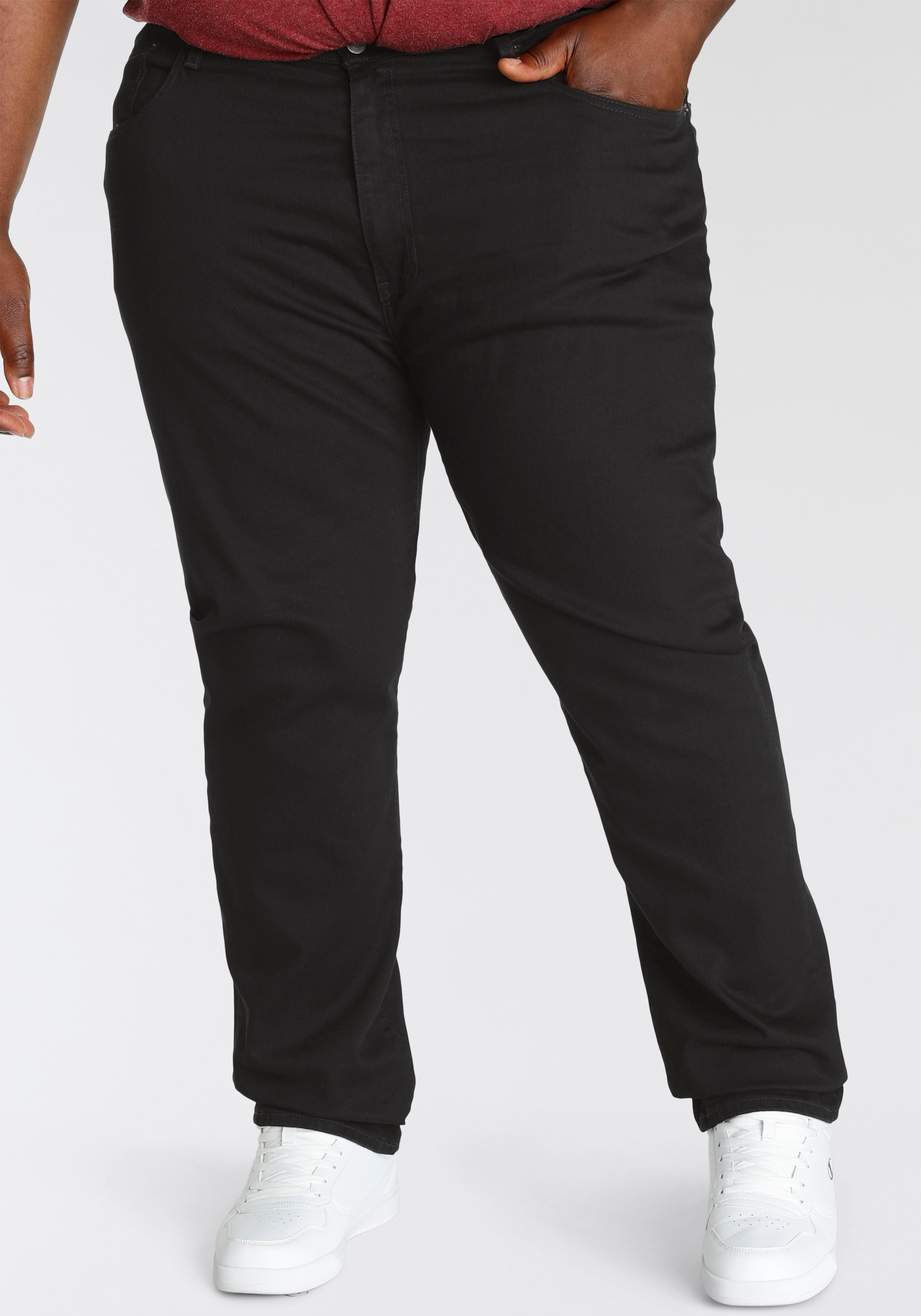 Tapered-fit-Jeans LEVI'S PLUS "512" Gr. 42, Länge 32, schwarz (black denim) Herren Jeans Tapered-Jeans