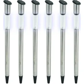 EAXUS 6er Set Solar LED Lampe Edelstahl 70cm Solarleuchte Garten Leuchte Solarlampe Gartenleuchte Gartenlampe Wegleuchte Mit Erdspieß