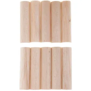 Sitrda 10 Stück 80 mm – Premium Lindenholz, halbrunde Holzstange, hohl, halbrund, Holzstab für Haus, Schiff, Handwerk, Modell, Heimwerker, Holzbau, Bauanwendungen