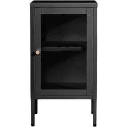 Schwarzer Metallschrank mit Glastür Industry und Loft Stil