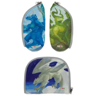 ergobag Schulranzen Zubehör - Sei­ten­ta­schen-Zip­set 3tlg. (Drachen) bunt