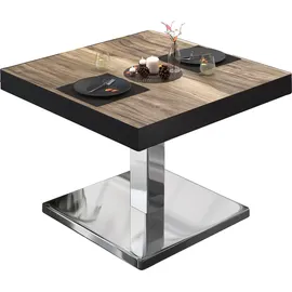 GGM Möbel Bistro Loungetisch Braun Sheesham 70 x 70 x 41 cm