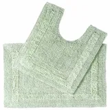 Homescapes 2-tlg. Badgarnitur salbeigrün, Aus 100% Baumwolle & Homescapes
