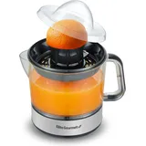 Elektrische Zitruspresse, Bpa-frei, Kompakt, Großes Fassungsvermögen, Fruchtfleischkontrolle, Für Orangen, Zitronen, Limetten Und Grapefruits Mit Praktischem Ausgießer, 710 Ml, Schwarz/edelstahl