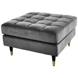 Riess-Ambiente Hocker COZY VELVET - 80cm grau Samt goldene Füße