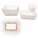 Frau WUNDERVoll® Kuchen Backformen 48 Stück, Rosegold Punkte zum zusammenstecken/Mini Kuchenform Backformen, Backförmchen, Muffin Backform, Papierbackform, Förmchen Papier Kastenform Einweg Backform