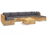 vidaXL 8-tlg. Garten-Lounge-Set mit Kissen Massivholz Teak