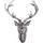 Mojawo XXL Hirschgeweih Hirschkopf Geweih 10-Ender Silber Optik 48x32x61cm