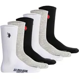 U.S. Polo Assn. Tennissocken 6er Pack Weiß/Schwarz/Grau 39-42