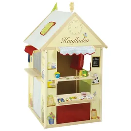 roba roba® Spielhaus Rollenspiel Haus, enthält Kaufladen, Kasperletheater, Tafel, Post, Bank, Kiosk beige