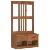 VidaXL Sitzbank Garderobenständer SANDENS 87x40x159,5cm Massivholz Kiefer braun