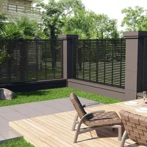 vidaXL WPC Lamellenzaun 180 x 180 cm schwarz