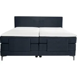 Alina Boxspringbett ALINA "Powell", blau (blau gcp 106), B:172cm L:212cm, Chenille GCP (100% Polyester), Komplettbetten, Boxspringbett, inkl. Motor, Matratze und Topper, in unterschiedlichen Ausführungen