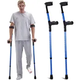 Vevor Unterarmgehstützen für Erwachsene,aluminium-gehstützen mit 11-facher Höhenverstellung und 4-stufiger Obermanschette,leichte,zusammenklappbare medizinische Gehstützen für Behinderte Nach,1 Paar - Vevor