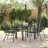 vidaXL Gartenmöbel-Set 5-tlg. Schwarz