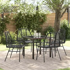 vidaXL Gartenmöbel-Set 5-tlg. Schwarz
