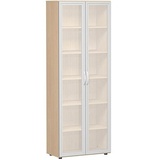 Geramöbel Aktenschrank Flex, S-386821-GTB buche, Acrylglas satiniert 5 Fachböden 80,0 x 42,0 x 216,0 cm