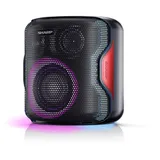 Sharp PS-921 (BK) Partylautsprecher, 14 Stunden Wiedergabezeit, Bluetooth, TWS: Koppeln eines weiteren Gerätes, Multicolor-Lichtshow mit verschiedenen Modi, Ultra-Bass-Einstellung, 130 Watt, schwarz