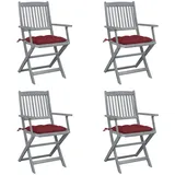 vidaXL Gartenstuhl 61 x 61 x 88 cm rot 4 St.