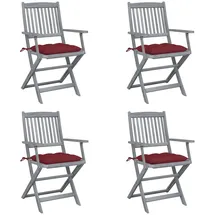 vidaXL Gartenstuhl 61 x 61 x 88 cm rot 4 St.