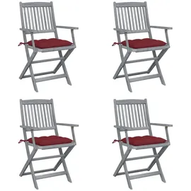 vidaXL Gartenstuhl 61 x 61 x 88 cm rot 4 St.