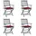 vidaXL Gartenstuhl 61 x 61 x 88 cm rot 4 St.
