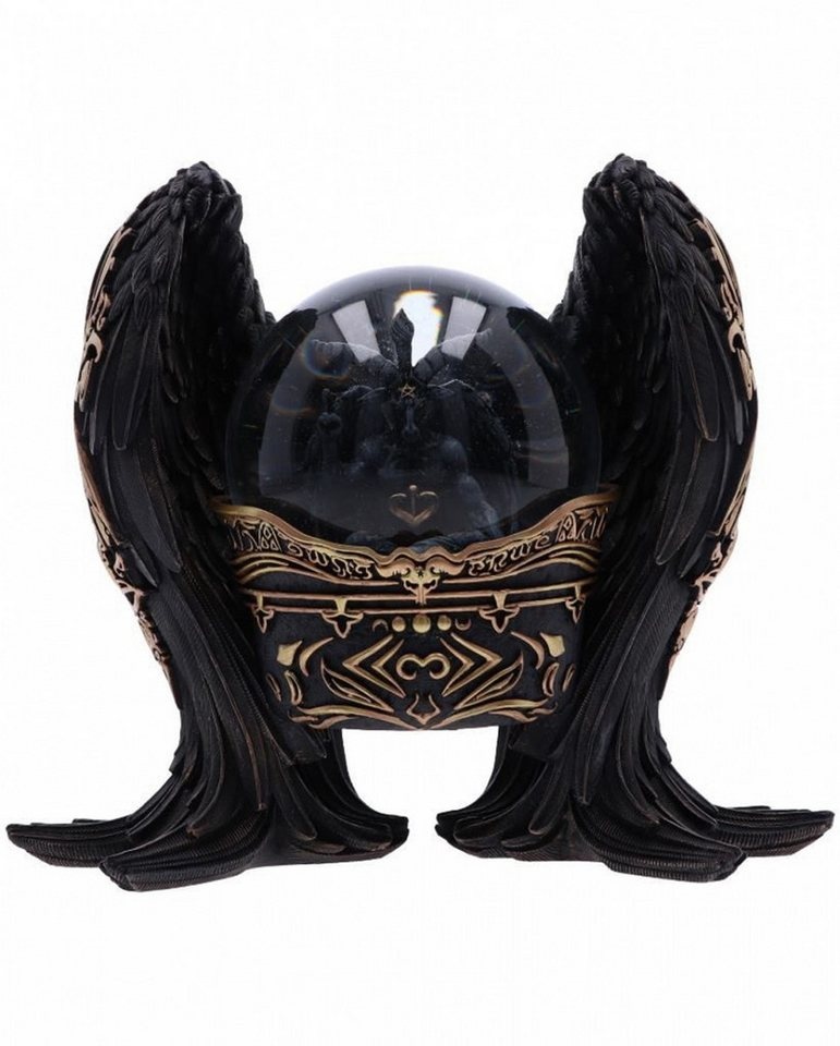 Horror-Shop Dekofigur Antike Gotik Baphomet Schneekugel als Deko 22,5cm blau|grau|schwarz