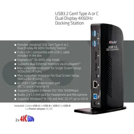 Club 3D CSV-1460 USB 3.0 Dual Display 4K60Hz Docking Station
