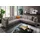 trends by hg Wohnlandschaft Landau U-Form, in Cord-Stoff mit Metallfuß grau 265 cm x 75 cm x 265 cm
