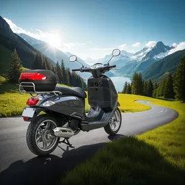 Tectake Motorradkoffer 48 l Schwarz