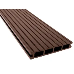 KAHRS WPC Terrassendielen, 25x145 mm Braun, grob/fein, gebürstet, Hohlkammer