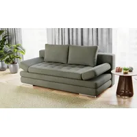 Hygger Möbelhaus Schlafsofa Barni Sofa mit Bettfunktion 145 x 202 cm, Inkl. Armteilverstellung, 3-Sitzer-Sofa mit Wellenunterfederung, Federkern, und geräumigem Bettkasten – hoher Sitzkomfort & praktischer Stauraum grün
