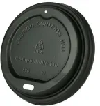 Greenbox Kaffeebecher Deckel, CPLA, Ø 9 cm DHD004061 , 1 Packung = 50 Stück, Farbe: schwarz