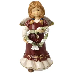 Engelfigur GOEBEL "Engel - Herzliche Weihnachtsmelodie - Jahresengel 2023, Höhe ca. 16 cm", bunt, B:8cm H:16cm T:8,5cm, Steingut, Dekofiguren, Sammlerfigur, Weihnachtsfigur, Dekofigur aus Steingut, mit Zertifikat