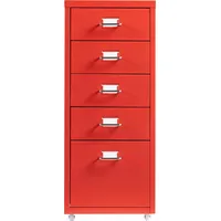 [en.casa] Rollcontainer Kökar mit 5 Schubladen 69x28x41 cm Rot