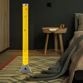 GLOBO Wassersäule Stehleuchte Sprudelsäule Farbwechsel Dekolampe LED Stehlampe, mit 5 Deko-Fischen, Sprudelstärke einstellbar, LxBxH 21,5x21,5x120 cm