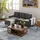 Homcom Eckcouch Textil 3-Sitzer Dunkelgrau