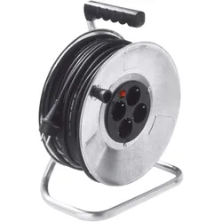 BACHMANN Stahlblechkabeltrommel 4-f. 50m, H05RR-F 3G1,5mm, IP20