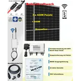 Balkonkraftwerk 840/800 W Solaranlage Steckerfertig WIFI Smart Full Black