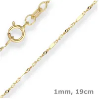 Schmuck Krone Goldarmband 1mm Armband Fantasiekette aus 585 Gelbgold 19cm, Gold 585 goldfarben