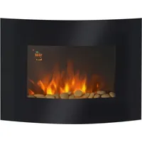 HOMCOM Elektrokamin mit Heizung, Wandkamin mit LED Flammeneffekt, 7 Flammenfarben, 900/1800 W, elektrischer Kamin mit Timer, Einstellbarer