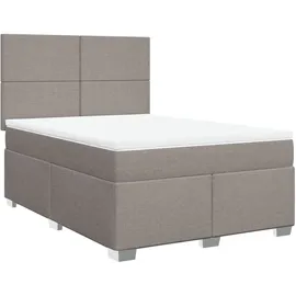 vidaXL Boxspringbett mit Matratze Taupe 140x200 cm Stoff