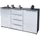 Vladon Sideboard 138,5 x 75,5 x 35 cm Anthrazit matt / Weiß Hochglanz