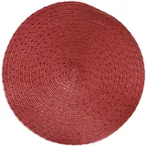 Kaemingk Tischset rund 38cm Kunststoff 1 Stück - abwaschbarer Tischuntersetzer Platzdeckchen Platzset Tischunterlage Placemat Rot